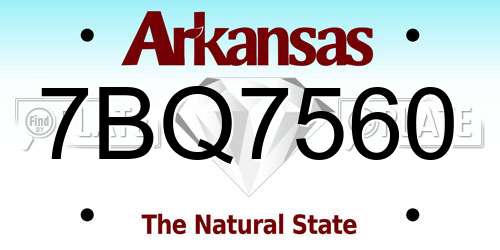 7BQ7560 Arkansas License Plate