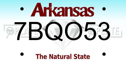 7BQO53 Arkansas License Plate