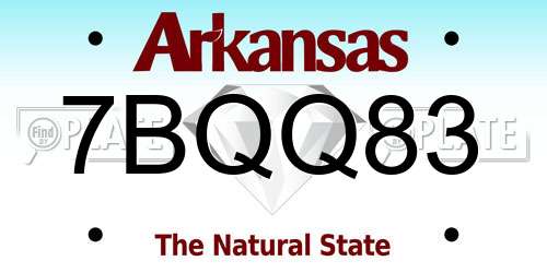 7BQQ83 Arkansas License Plate
