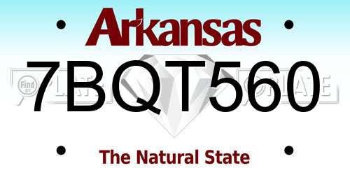 7BQT560 Arkansas License Plate