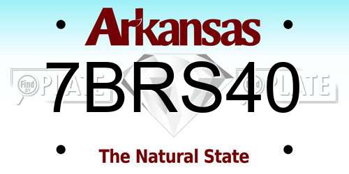 7BRS40 Arkansas License Plate