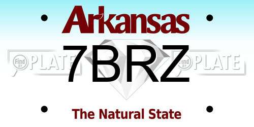 7BRZ Arkansas License Plate