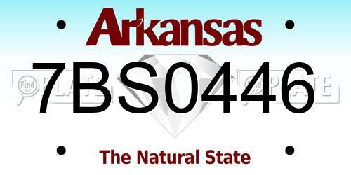 7BS0446 Arkansas License Plate