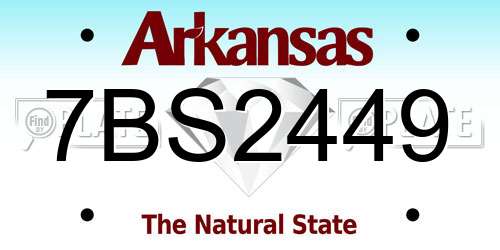 7BS2449 Arkansas License Plate