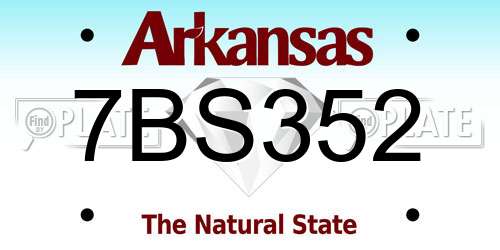7BS352 Arkansas License Plate