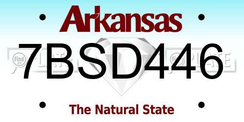 7BSD446 Arkansas License Plate