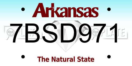 7BSD971 Arkansas License Plate