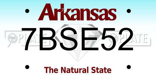 7BSE52 Arkansas License Plate