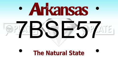7BSE57 Arkansas License Plate
