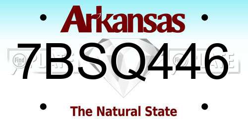 7BSQ446 Arkansas License Plate