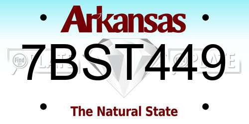 7BST449 Arkansas License Plate