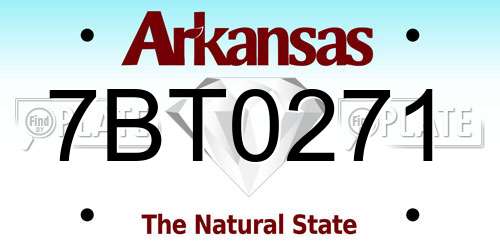 7BT0271 Arkansas License Plate