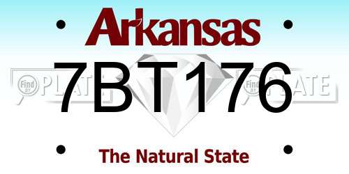 7BT176 Arkansas License Plate