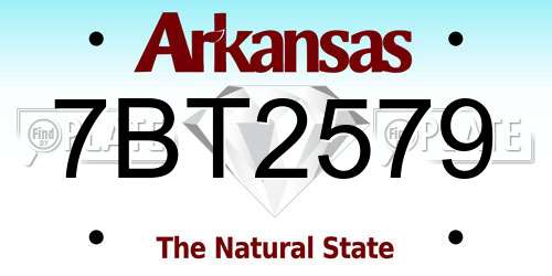 7BT2579 Arkansas License Plate