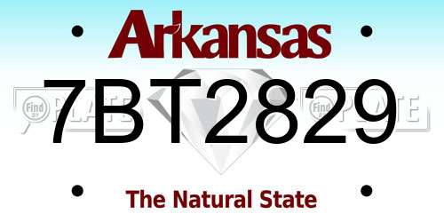 7BT2829 Arkansas License Plate