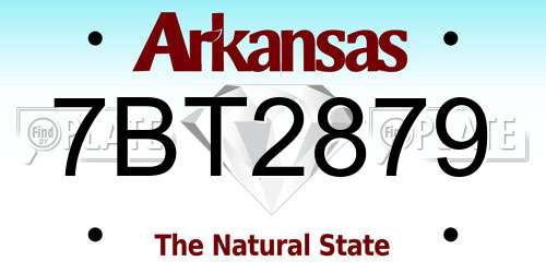 7BT2879 Arkansas License Plate