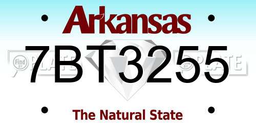 7BT3255 Arkansas License Plate