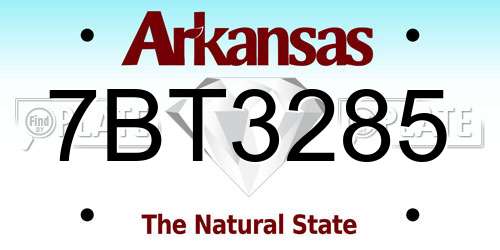 7BT3285 Arkansas License Plate