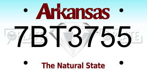 7BT3755 Arkansas License Plate