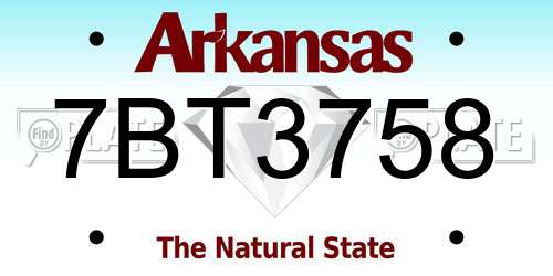 7BT3758 Arkansas License Plate