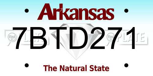 7BTD271 Arkansas License Plate