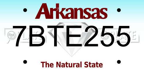 7BTE255 Arkansas License Plate