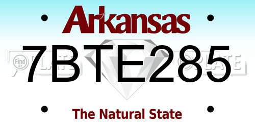 7BTE285 Arkansas License Plate