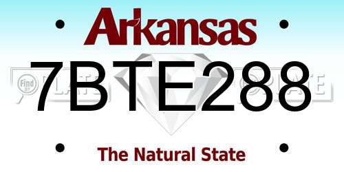 7BTE288 Arkansas License Plate