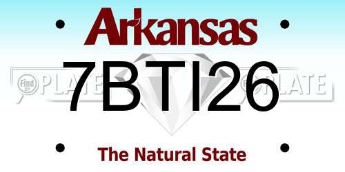 7BTI26 Arkansas License Plate