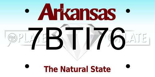 7BTI76 Arkansas License Plate