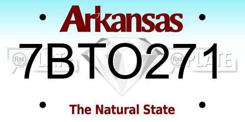 7BTO271 Arkansas License Plate