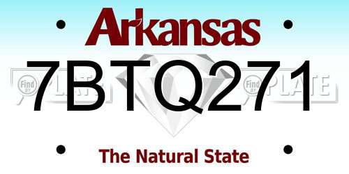 7BTQ271 Arkansas License Plate