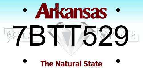 7BTT529 Arkansas License Plate