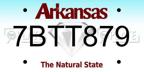 7BTT879 Arkansas License Plate