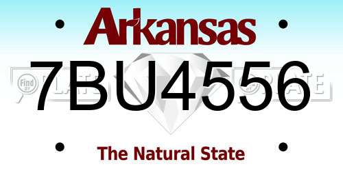 7BU4556 Arkansas License Plate