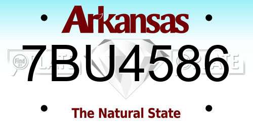 7BU4586 Arkansas License Plate