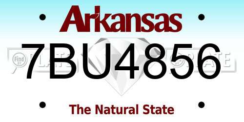 7BU4856 Arkansas License Plate