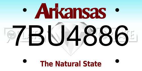 7BU4886 Arkansas License Plate