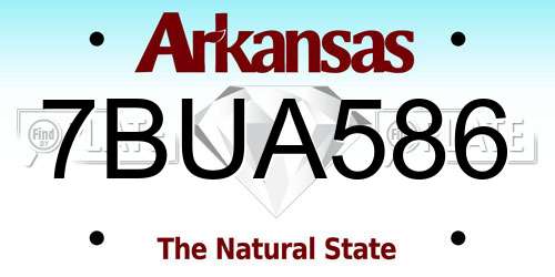 7BUA586 Arkansas License Plate