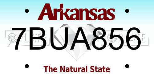 7BUA856 Arkansas License Plate