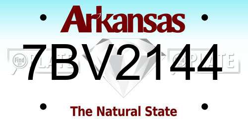 7BV2144 Arkansas License Plate