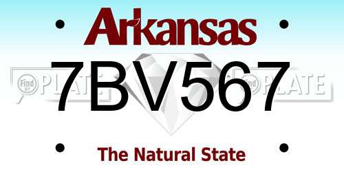 7BV567 Arkansas License Plate