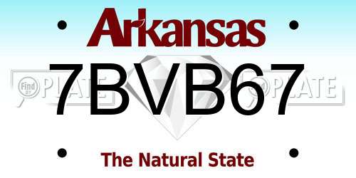 7BVB67 Arkansas License Plate