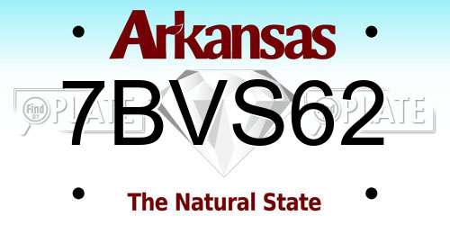 7BVS62 Arkansas License Plate