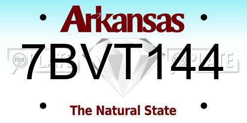 7BVT144 Arkansas License Plate