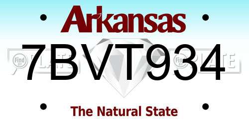 7BVT934 Arkansas License Plate