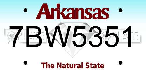7BW5351 Arkansas License Plate