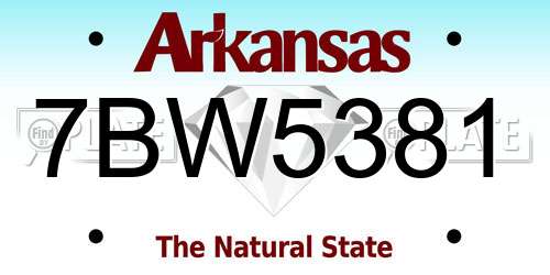 7BW5381 Arkansas License Plate