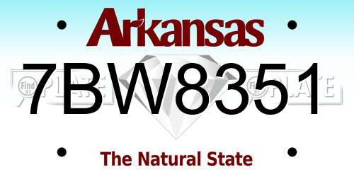 7BW8351 Arkansas License Plate