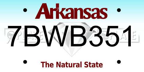 7BWB351 Arkansas License Plate